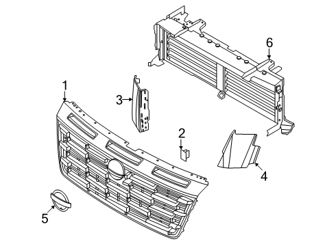 2025 Nissan Armada Grille & Components Diagram 2