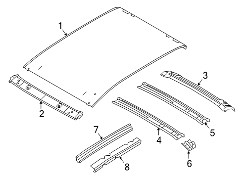 2023 Nissan Titan Roof Diagram for 73112-9GK0G