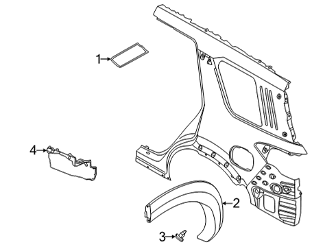 2025 Nissan Pathfinder Moulding-Fillet,Rear LH Diagram for 78861-6TA0A