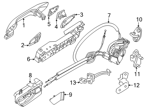 2025 Nissan Murano LINK ASSY-CHECK,REAR DOOR RH Diagram for 82430-7BA0A