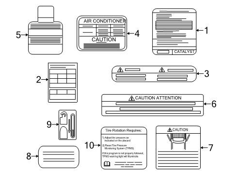 2020 Nissan NV Emission Control Information Label Diagram for 14805-9JL1A