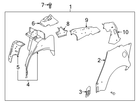 2025 Nissan Altima WHEEL HOUSE-REAR,LH Diagram for G6701-6CAMA