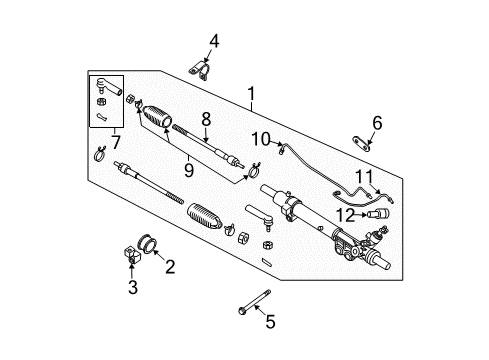 2020 Nissan Frontier Kit Side Rod Outer Socket Diagram for D8640-EB70A