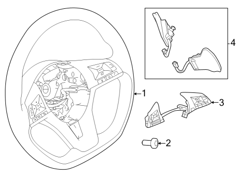 2020 Nissan Altima Steering Wheel Assembly Less Pad Diagram for 48430-6CA3B