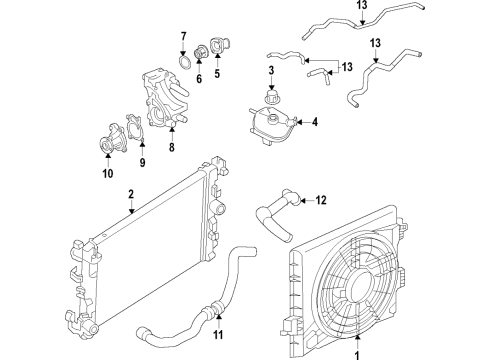 2023 Nissan Versa Fan & Shroud Motor Assembly Diagram for 21481-5R00A