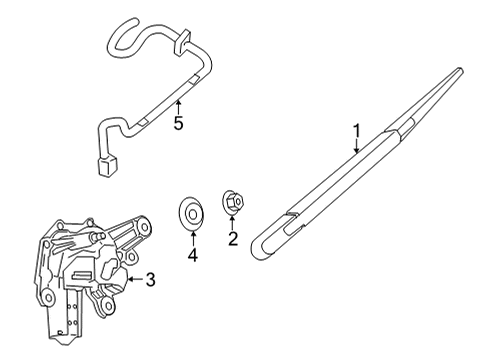 2024 Nissan Pathfinder ARM ASSY-REAR WINDOW WIPER Diagram for 28780-6TA1B