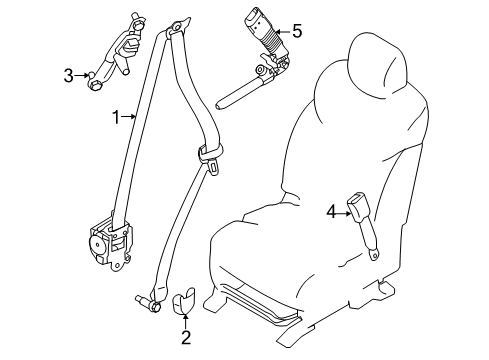2024 Nissan Armada Belt Assembly-Outer, PRETENSIONER Front LH Diagram for 86889-6JL0C