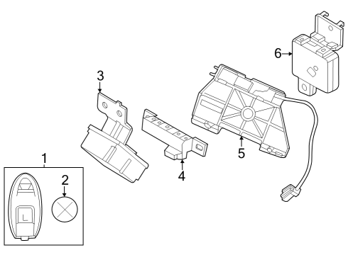 2024 Nissan Z Smart Keyless Switch Assembly Diagram for 285E3-6GP1A