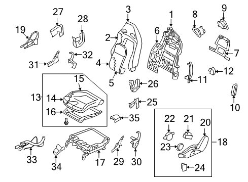 2024 Nissan GT-R BACK ASSY-FRONT SEAT,UPPER RH Diagram for 87604-6HP4D