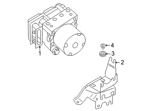 2025 Nissan Pathfinder ACTUATOR ASSY - ANTI SKID Diagram for 47660-1A40B