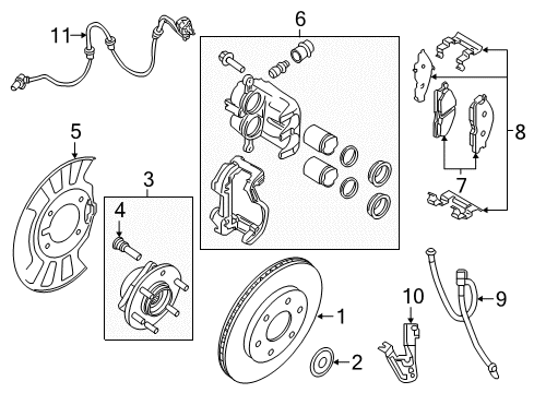 2023 Nissan Armada CAP-HUB,FRONT WHEEL Diagram for 40234-6JE0A