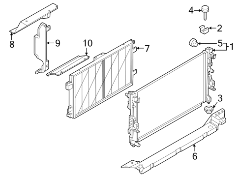 2025 Nissan ARIYA Radiator Assembly Diagram for 21410-5MP0B