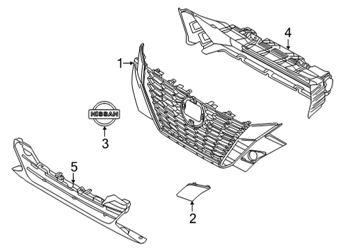 2024 Nissan Sentra Front Grille Assembly Diagram for 62310-6LY2B