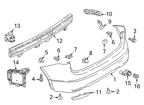 2020 Nissan Rogue Sport Distance Sensor Diagram for 28438-5FA6A