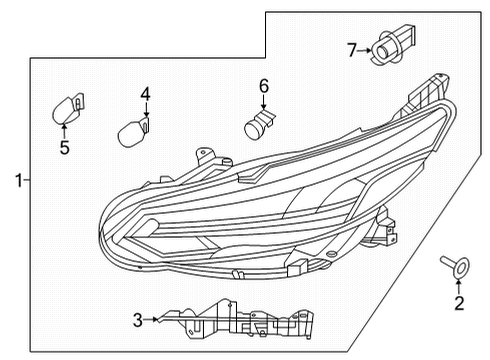2025 Nissan Sentra LAMP ASSY - HEAD, RH Diagram for 26010-6MW0A