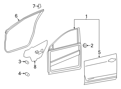 2020 Nissan Rogue W/STRP Fr Dr LH Diagram for 80831-7FL0A