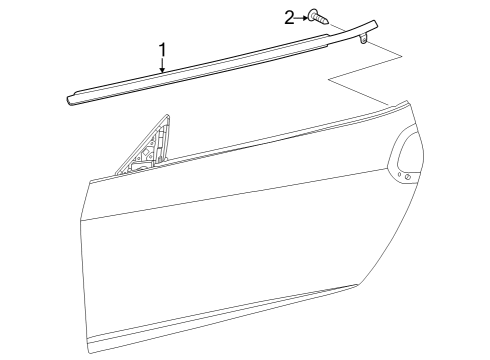 2023 Nissan Z Front Door Outside Moulding Assembly Left Hand Diagram for 80821-6GP0A
