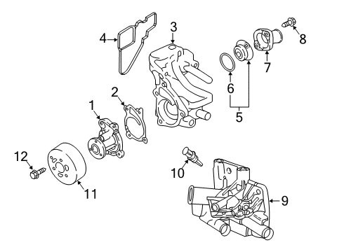 2025 Nissan Kicks Play GASKET-WATER INLET Diagram for 13050-5RB0B