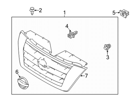 2022 Nissan Armada Front Emblem Diagram for 62890-6JL1C
