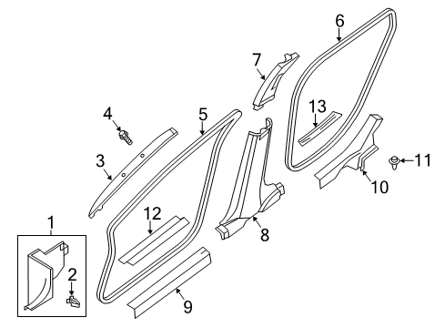 76922-9PH5E Genuine Nissan 769229PH5E Welt Body Side L