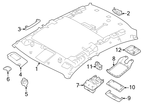 2022 Nissan Altima Headlining Assembly Diagram for 73911-6CW3C