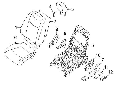 Frame Assy-Cushion,Front Seat LH Diagram for 87151-3NF0A