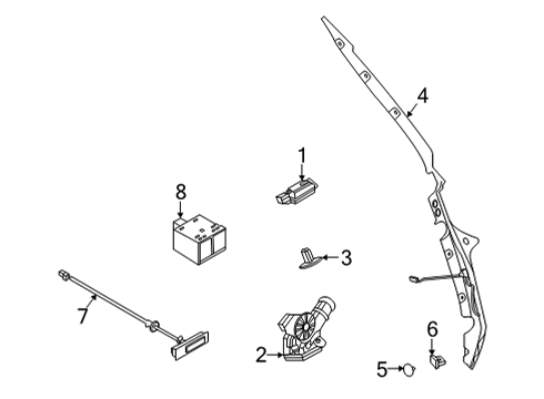 2023 Nissan Rogue LOCK ASSY-BACK DOOR Diagram for 90502-6RR2A