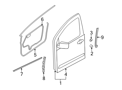 2021 Nissan Frontier Door Fr RH Diagram for HMA00-9BTMA