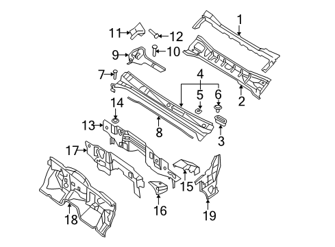 2021 Nissan Frontier Dash Assembly Upper Diagram for 67100-9BT5A