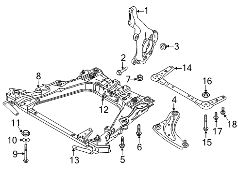 2025 Nissan Leaf Bolt Diagram for 54459-JJ40B