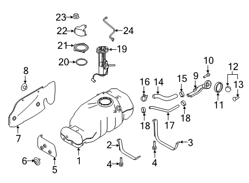 Filler Tube Assembly Diagram for 17221-9FU0C