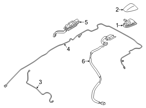 2021 Nissan Armada Antenna Assembly Diagram for 28208-6JE0A