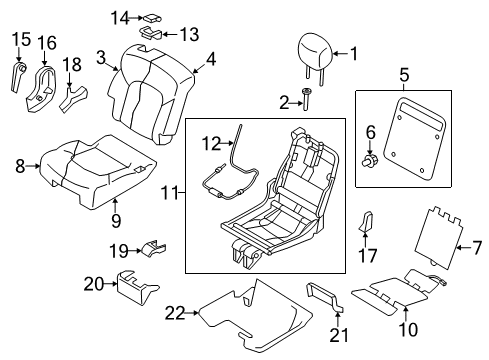 2023 Nissan Armada Seat Cushion Trim Assembly-2Nd Right Hand Diagram for 88320-6JL3E