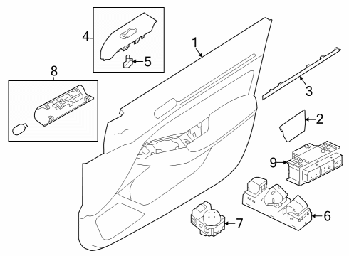 2021 Nissan Altima Finisher Assembly Front Door Rh Diagram for 80900-9HE3C
