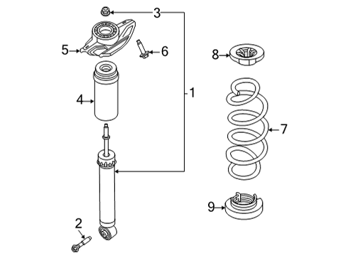 2025 Nissan Rogue Rear Suspension Spring Diagram for 55020-6RA1D