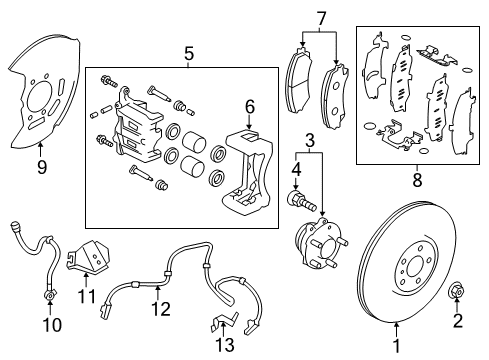 Brake Hose Assembly Front Diagram for 46211-4HE0B