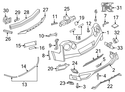 2021 Nissan GT-R Back View Camera Assembly Diagram for 28442-6HT0A