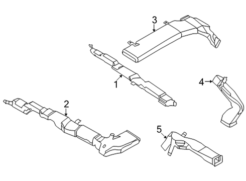2022 Nissan Pathfinder Duct-Rear Air Conditioner, Outlet Diagram for 27952-6TA0A