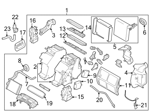 2024 Nissan Z Cooler Evaporator Assembly Diagram for 27280-6GP2A
