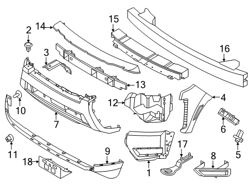 2025 Nissan Frontier BUMPER-FRONT,RH Diagram for 62024-9BY0H
