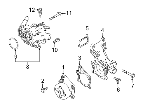 2022 Nissan Altima VALVE ASSY-WATER CONTROL Diagram for 21250-5NA4A