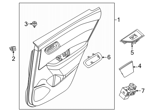 2021 Nissan Rogue Interior Trim - Rear Door Diagram 2