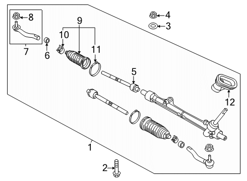 2025 Nissan Versa GEAR & LINKAGE-STEERING Diagram for 48001-5EE0D