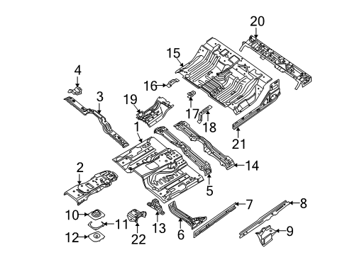 2021 Nissan Frontier Reinforce-Front Floor Diagram for G4364-9BTMA
