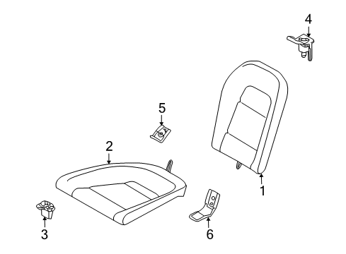2023 Nissan GT-R Rear Seat Back Assembly Right Hand Diagram for 88600-63B0D