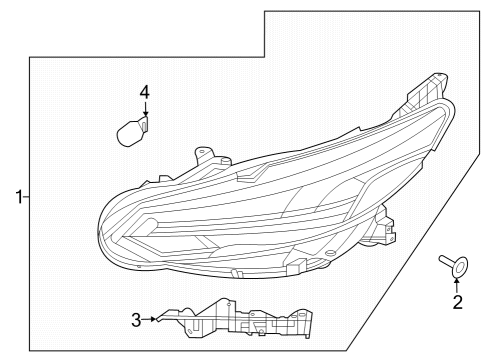 2024 Nissan Sentra Right Hand Headlamp Assembly Diagram for 26010-6LY5A