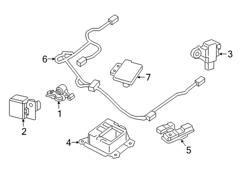 2020 Nissan Leaf Side Airbag Sensor Right Hand Diagram for 98836-5SA9A