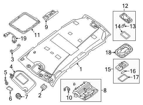 Headlining Cloth Assembly Diagram for 73910-3KA0A