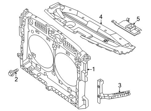 2024 Nissan Pathfinder Support Assembly - Radiator Core Diagram for 62500-6TA0A