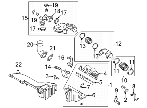 2025 Nissan Murano AIR CLEANER ELEMENT Diagram for 16546-6SY0A